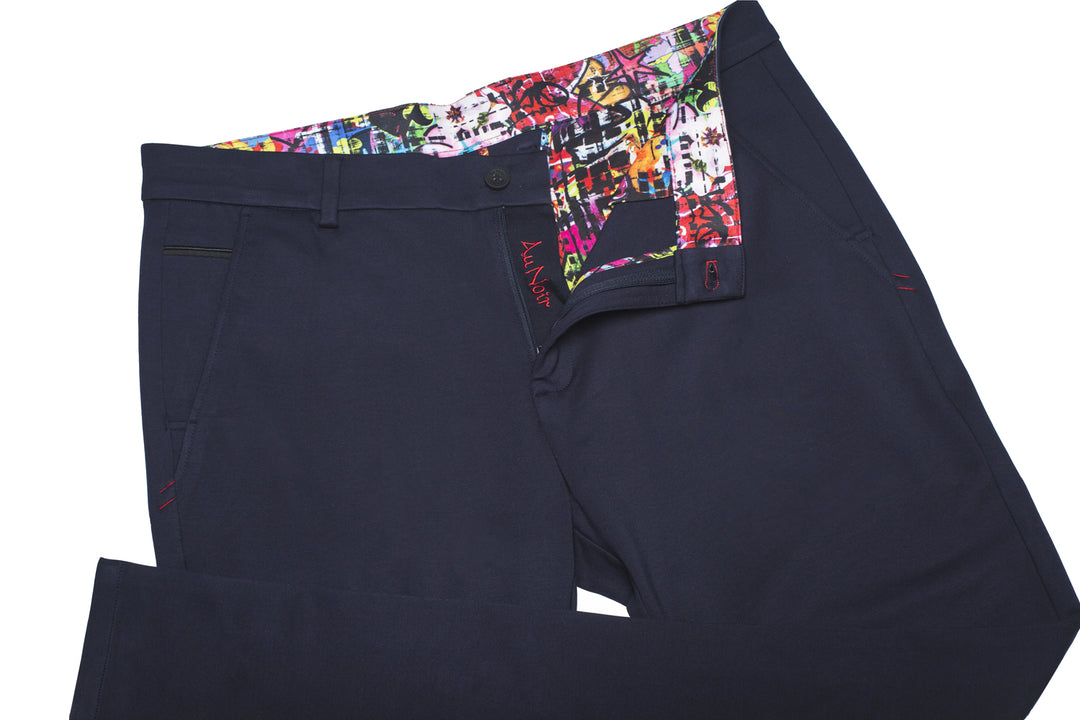 Men Fashion - Au Noir Dressy Stretch Pant - Beretta Navy