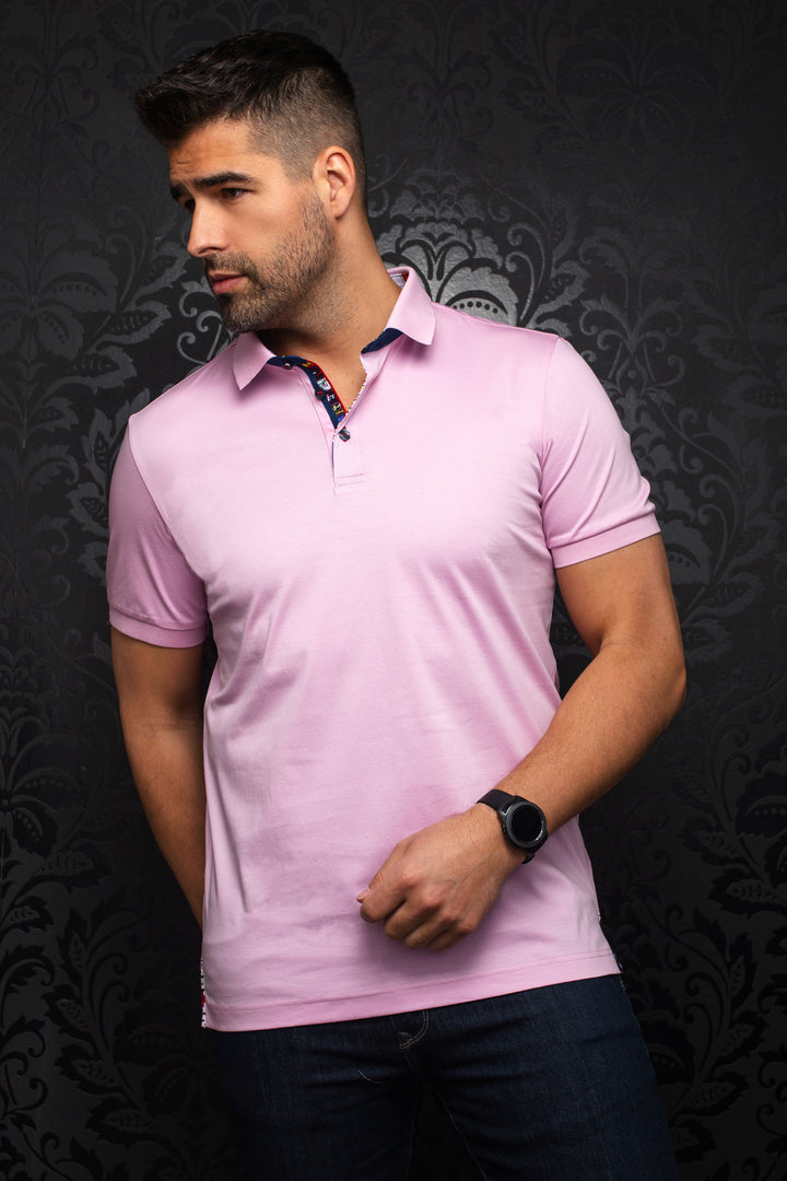 Au Noir Stretch Short-Sleeve Polo | Eagle Pink