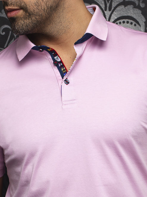 Au Noir Stretch Short-Sleeve Polo | Eagle Pink