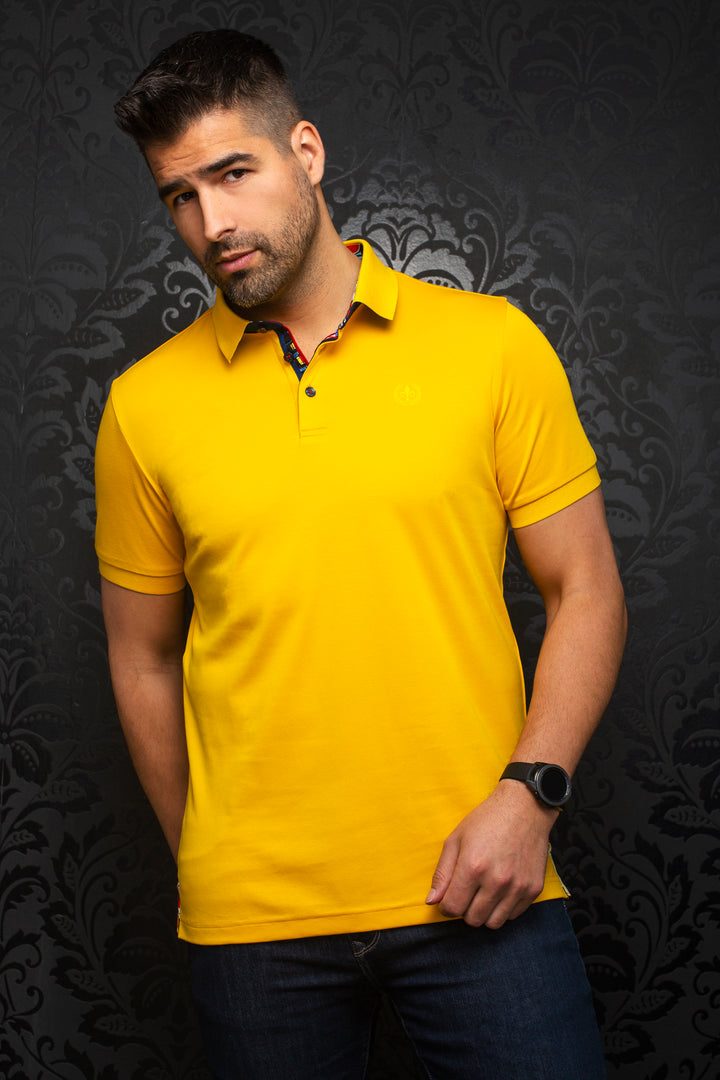 Au Noir Stretch Short-Sleeve Polo | Eagle Yellow