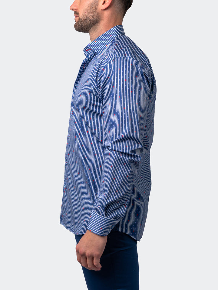 Maceoo Shirt | Fibonacci Floating Skull Blue