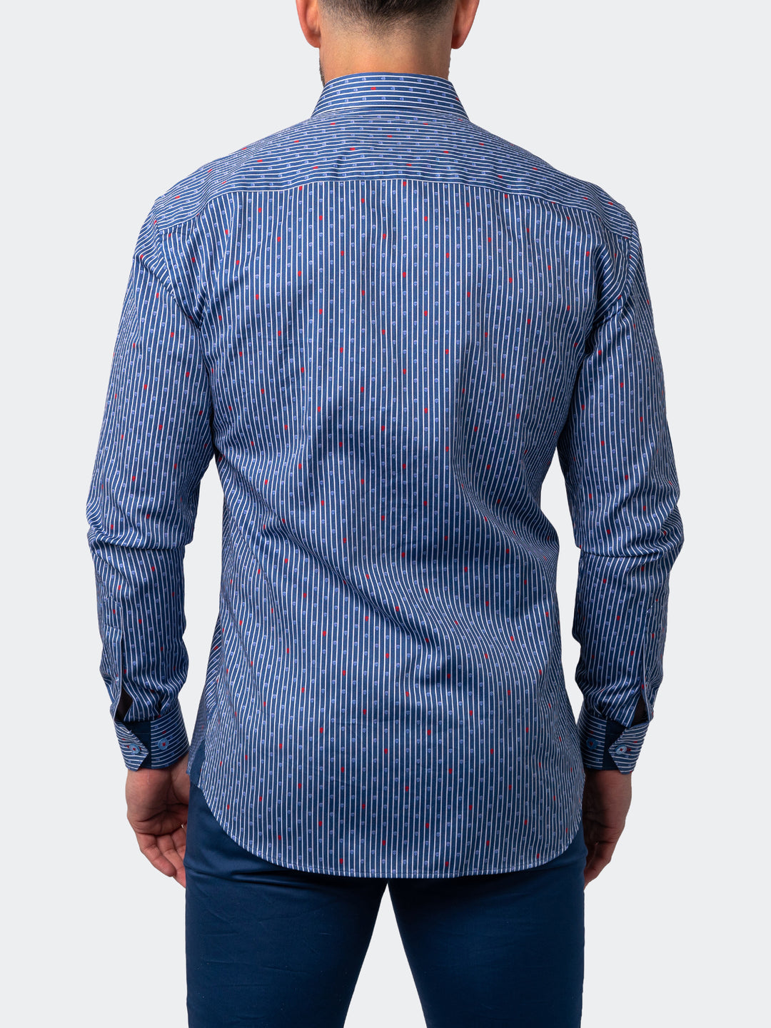 Maceoo Shirt | Fibonacci Floating Skull Blue