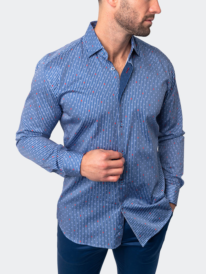 Maceoo Shirt | Fibonacci Floating Skull Blue