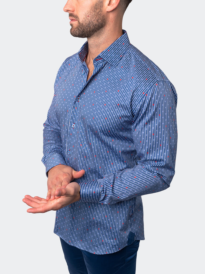 Maceoo Shirt | Fibonacci Floating Skull Blue