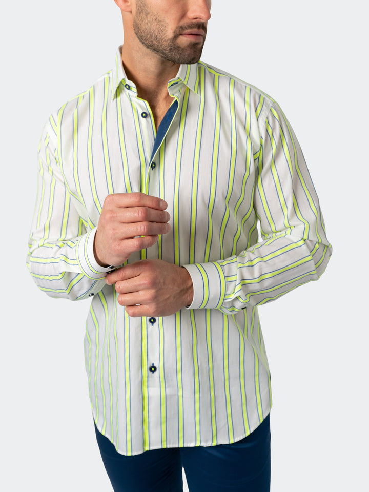 Maceoo Shirt | Fibonacci Fluodouble Stripe White