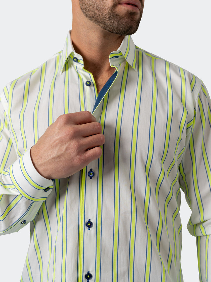 Maceoo Shirt | Fibonacci Fluodouble Stripe White