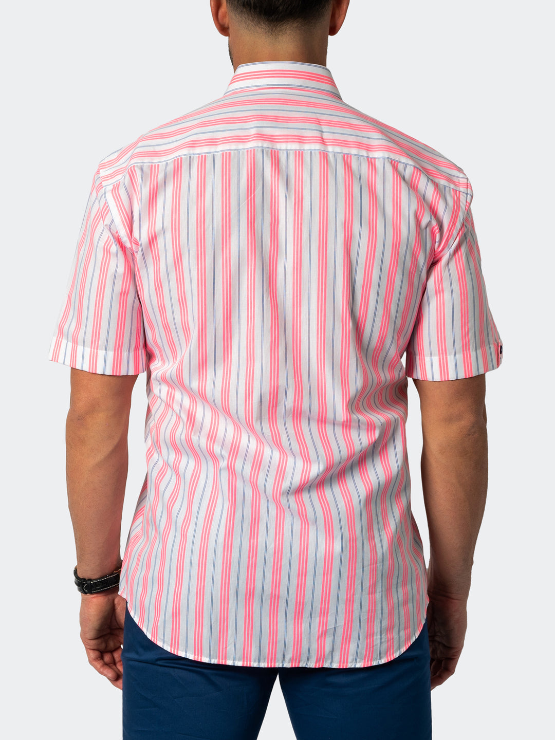 Maceoo Shirt | Galileo Fluo Stripe White