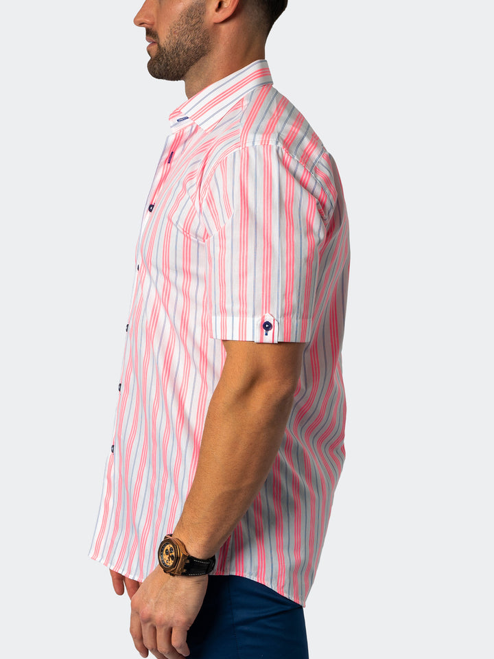 Maceoo Shirt | Galileo Fluo Stripe White