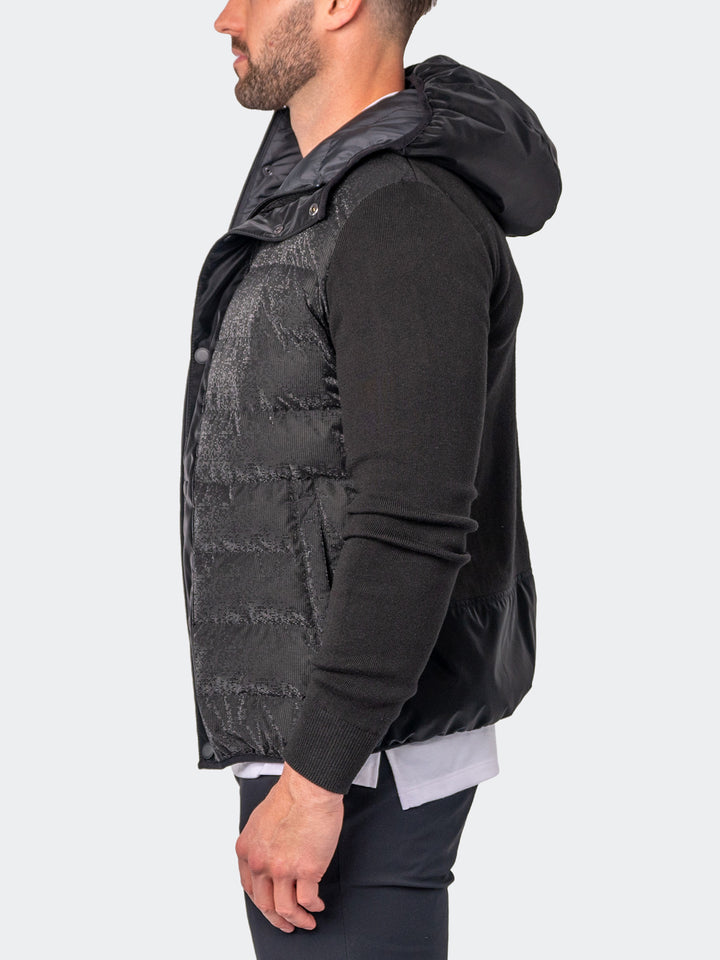 Maceoo Jacket | Knit Sleeves Black