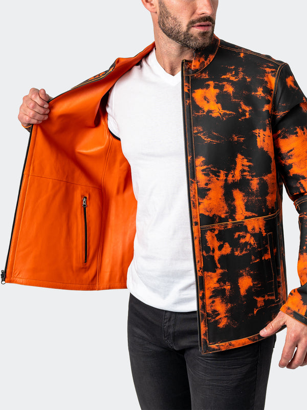 Maceoo Jacket | LEATHER LAB ORANGE