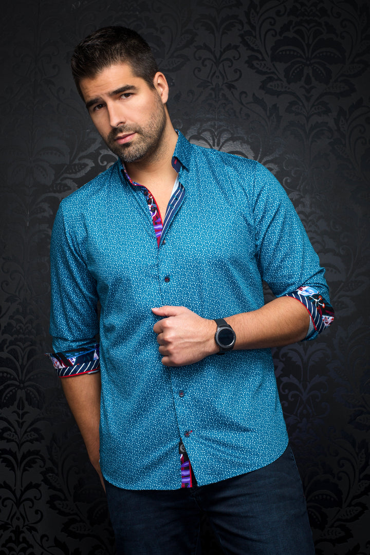 Au Noir Stretch Shirt | Mozi Teal