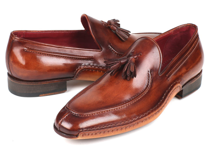 Paul Parkman Hand-Sewn Tassel Loafers Brown (ID#082-BRW)