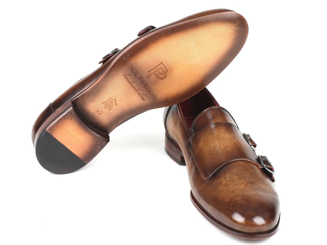 Paul Parkman Men's Double Monkstraps Olive (ID#HR67LV)