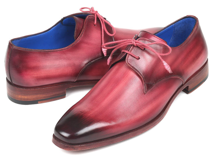 Paul Parkman Pink & Purple Hand-Painted Derby Shoes (ID#326-PNP)