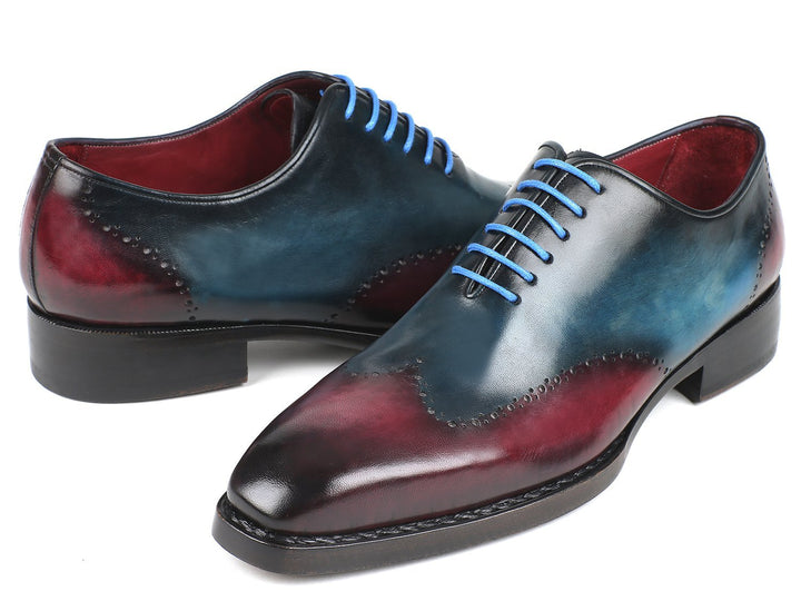 Paul Parkman Goodyear Welted Wingtip Oxfords Blue & Purple (ID#081-BPX)