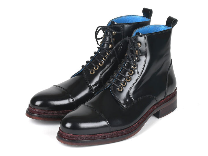 Paul Parkman Polished Leather Boots Black (ID#5075-BLK)