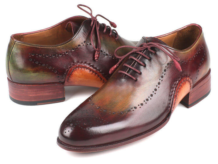 Paul Parkman Opanka Construction Green & Bordeaux Oxfords (ID#726-GRE-BOR)