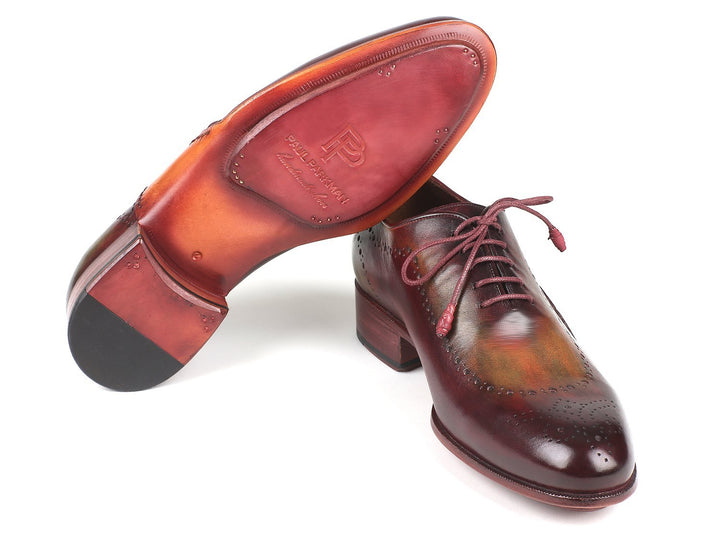 Paul Parkman Opanka Construction Green & Bordeaux Oxfords (ID#726-GRE-BOR)