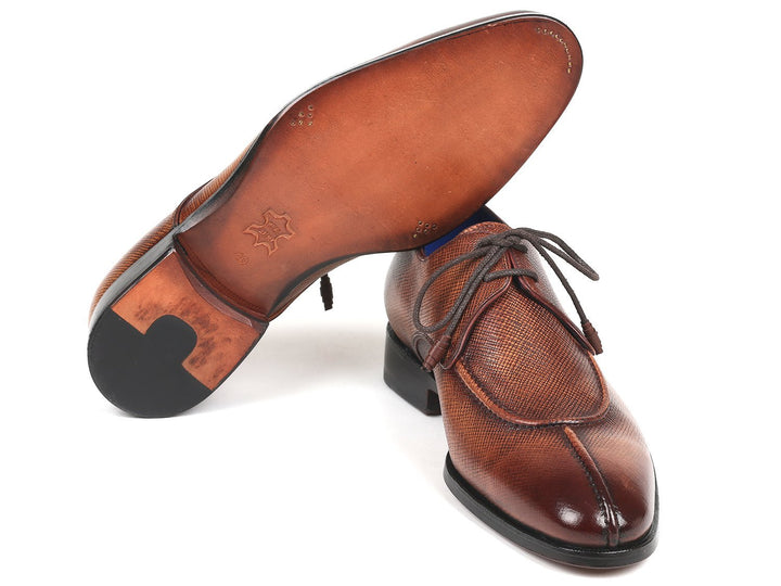 Paul Parkman Split Toe Men's Brown Derby Shoes (ID#8871BRW)