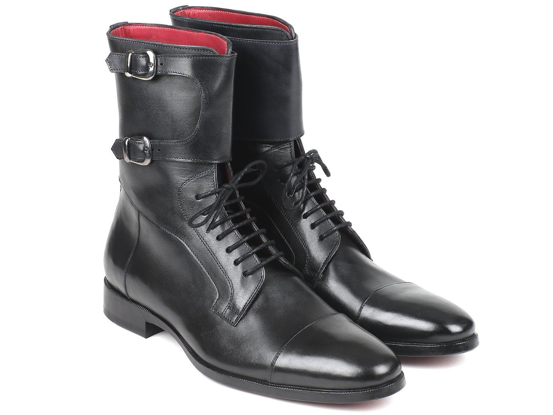 Paul Parkman Men's High Boots Black Calfskin (ID#F555-BLK)