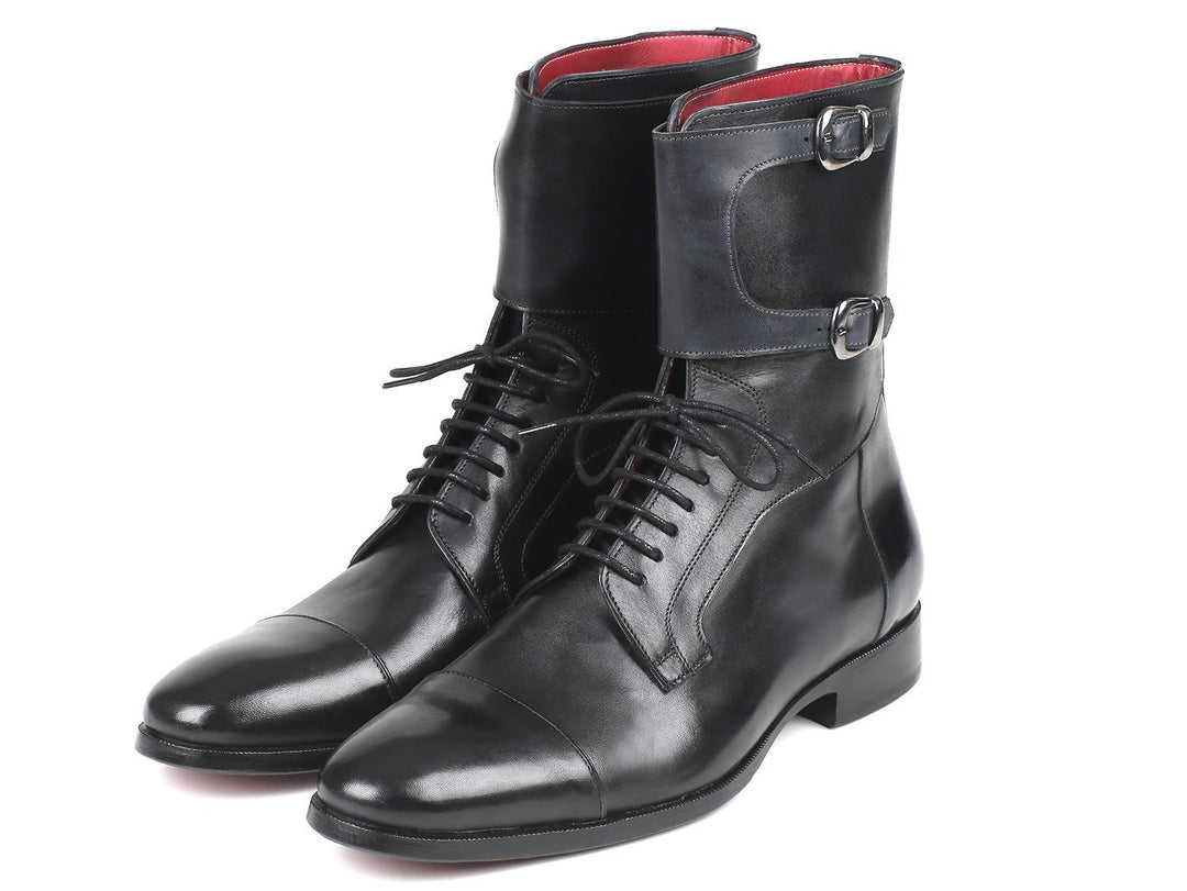 Paul Parkman Men's High Boots Black Calfskin (ID#F555-BLK)