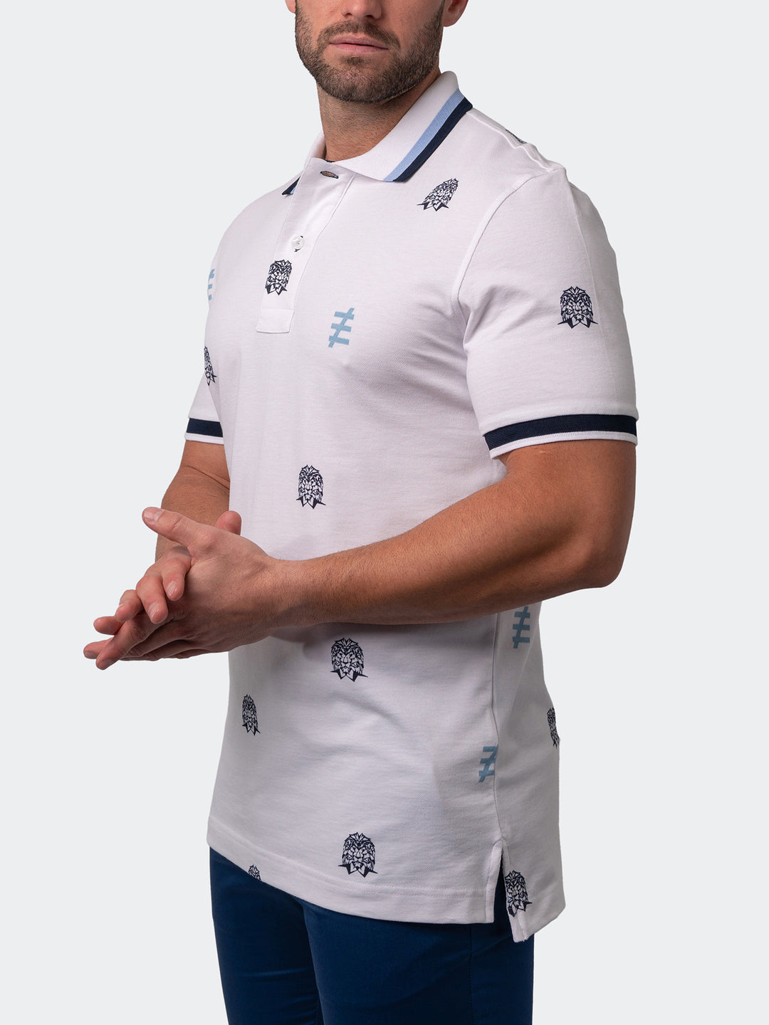 Maceoo Short Sleeves Polo | Polo Mozart Icon Tip White