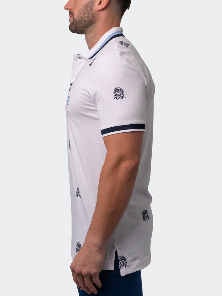 Maceoo Short Sleeves Polo | Polo Mozart Icon Tip White