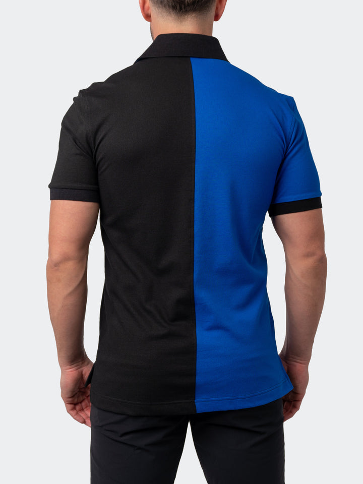 Maceoo Short Sleeves Polo | Polo Mozart Split Black Blue