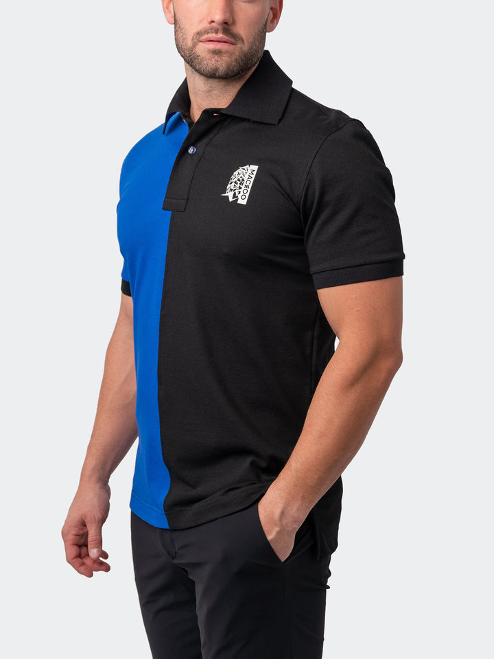 Maceoo Short Sleeves Polo | Polo Mozart Split Black Blue