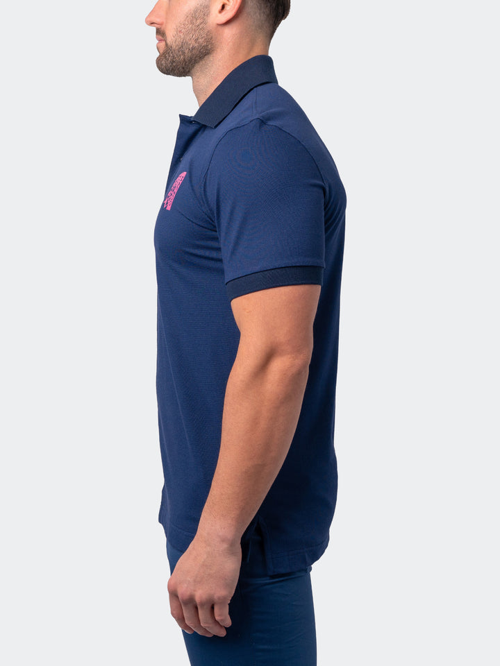 Maceoo Short Sleeves Polo | Polo Mozart Split Grey Blue