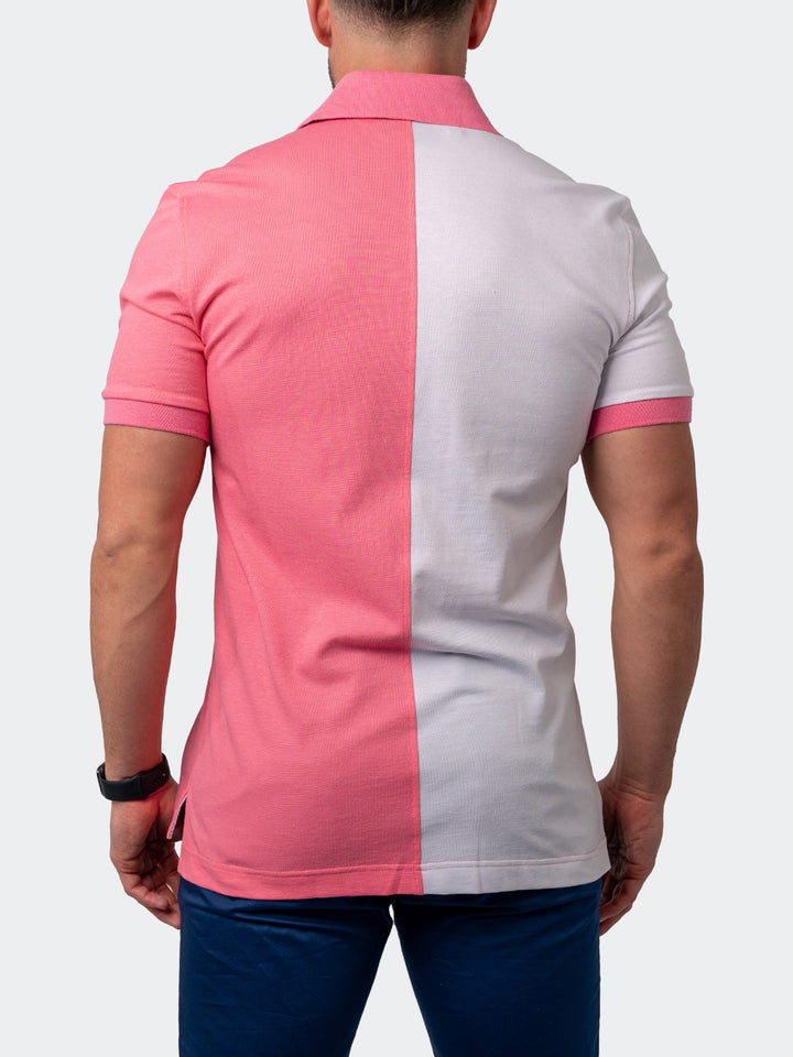 Maceoo Short Sleeves Polo | Polo Mozart Split Pink White