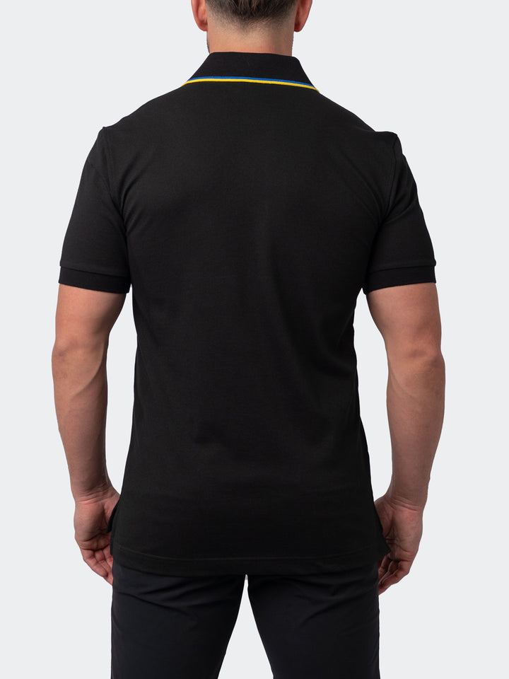 Maceoo Short Sleeves Polo | Polo Mozart Two Tip Black