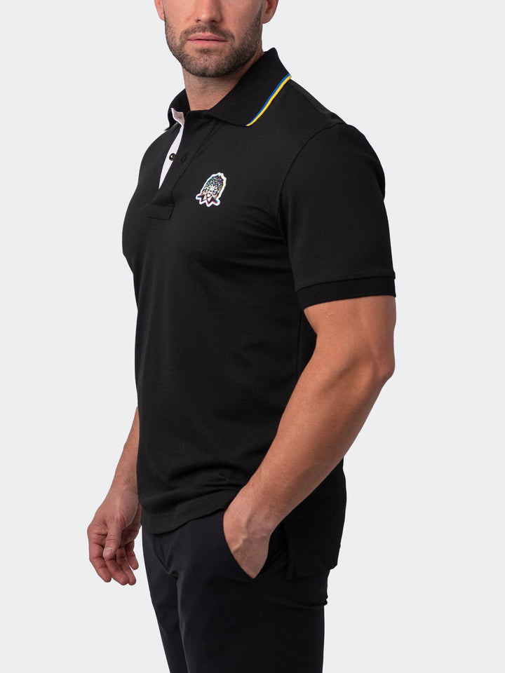 Maceoo Short Sleeves Polo | Polo Mozart Two Tip Black