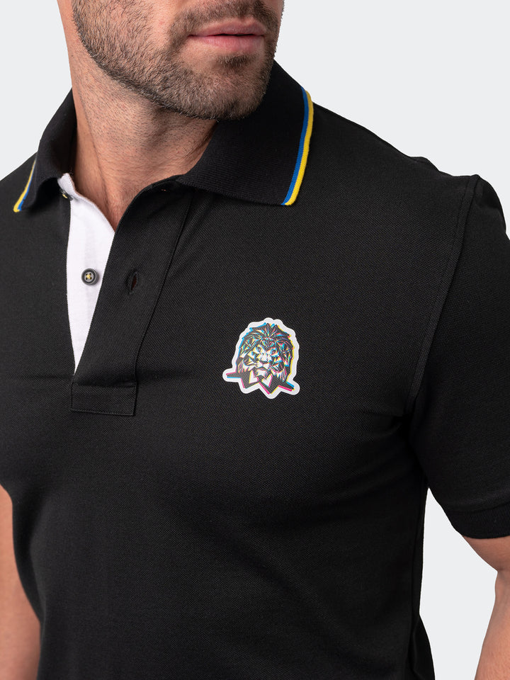 Maceoo Short Sleeves Polo | Polo Mozart Two Tip Black