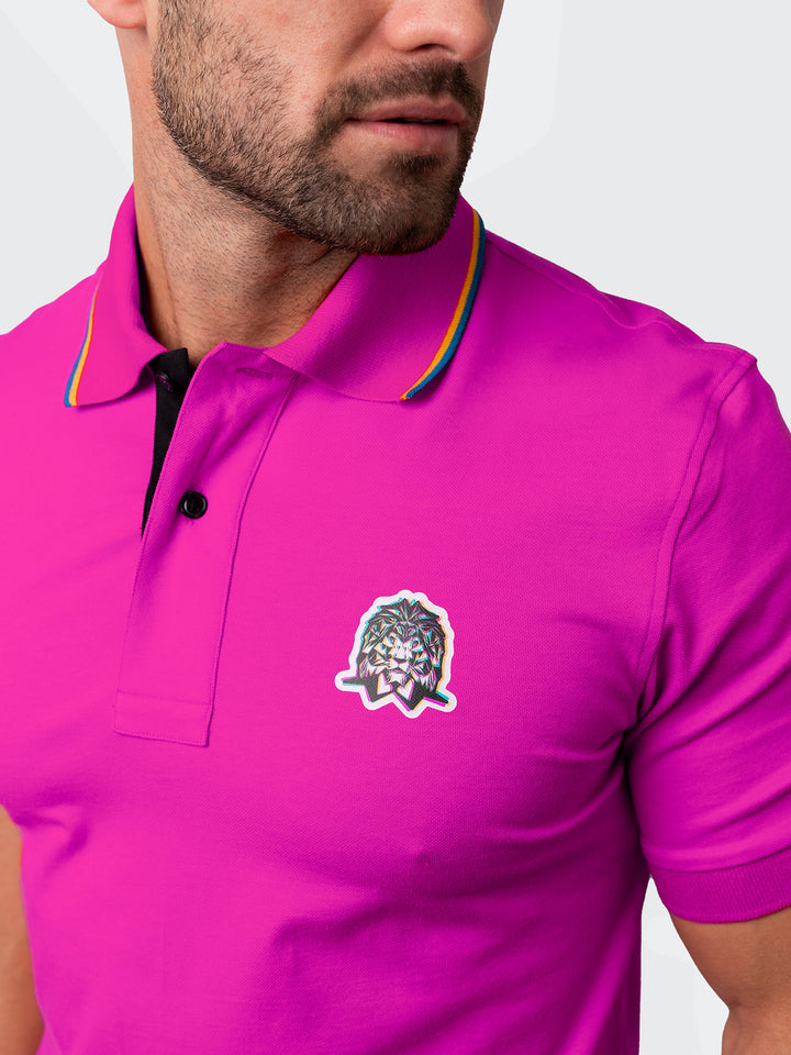 Maceoo Short Sleeves Polo | Polo Mozart Two Tip Pink