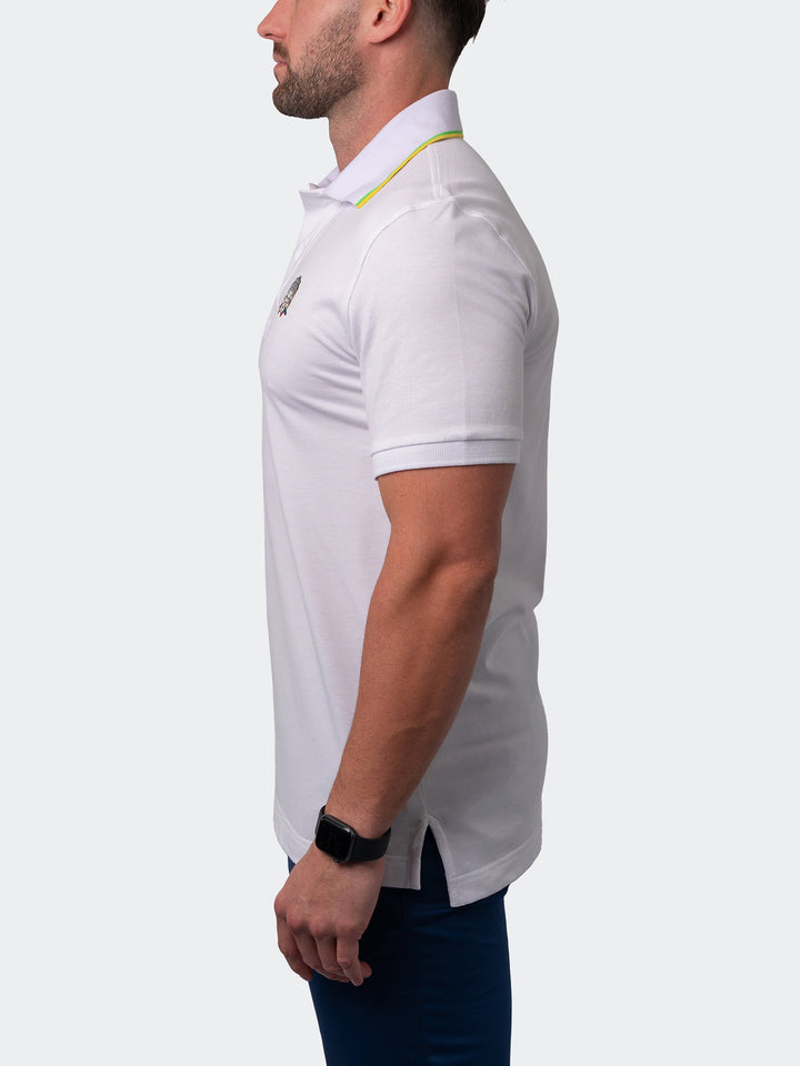 Maceoo Short Sleeves Polo | Polo Mozart Two Tip White