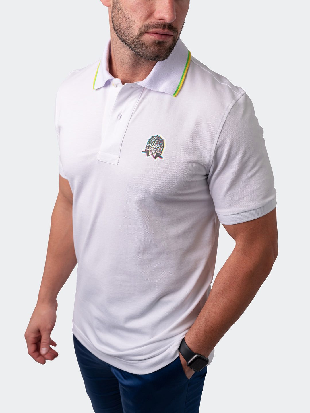 Maceoo Short Sleeves Polo | Polo Mozart Two Tip White