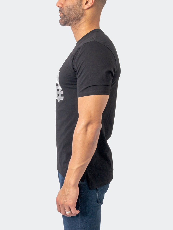 Maceoo Short-Sleeve Athleisur | Tee Placement Black