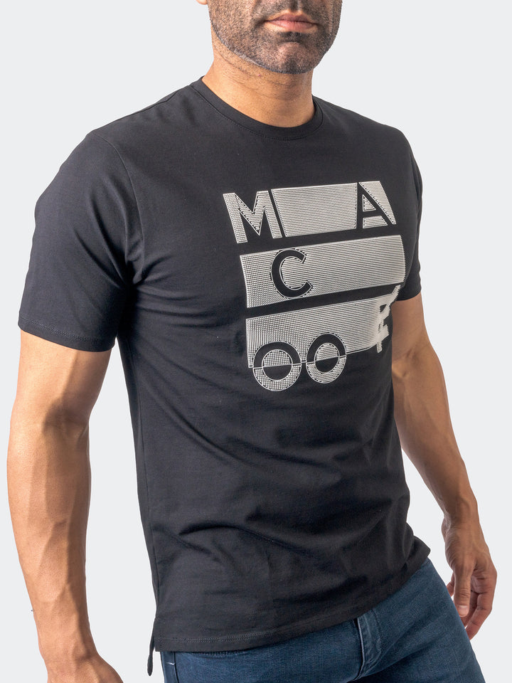 Maceoo Short-Sleeve Athleisur | Tee Placement Black