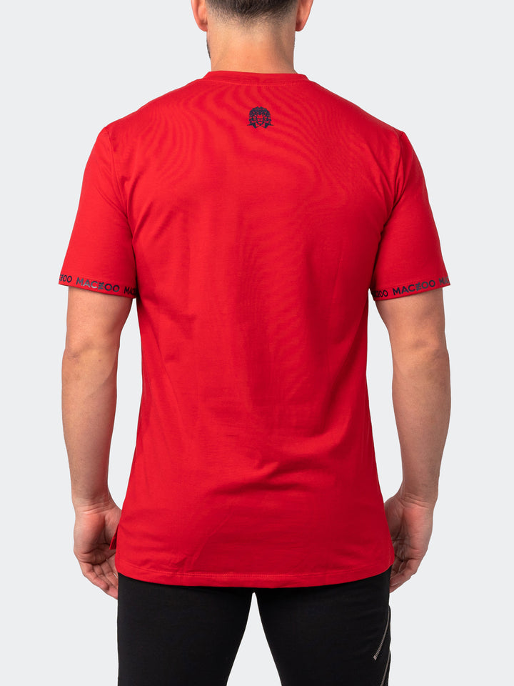 Maceoo Stretch Short-Sleeve Tshirts | V-Neck VivaldiSleeve Red