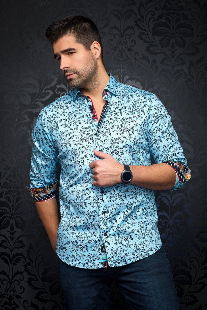 Au Noir Stretch Shirt | Victor Turquoise