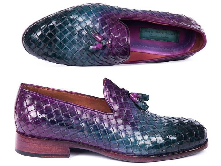 Paul Parkman Woven Leather Tassel Loafers Multicolor (ID#WVN88-MIX)