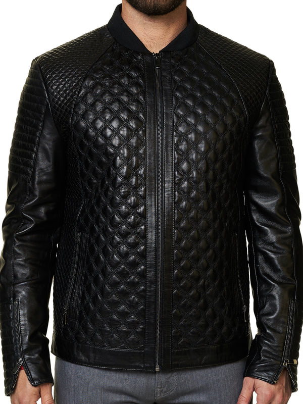 Maceoo Jacket | LEATHER CROCO BLACK