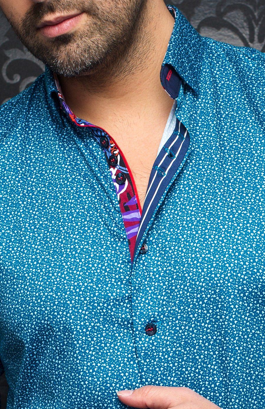 Au Noir Stretch Shirt | Mozi Teal