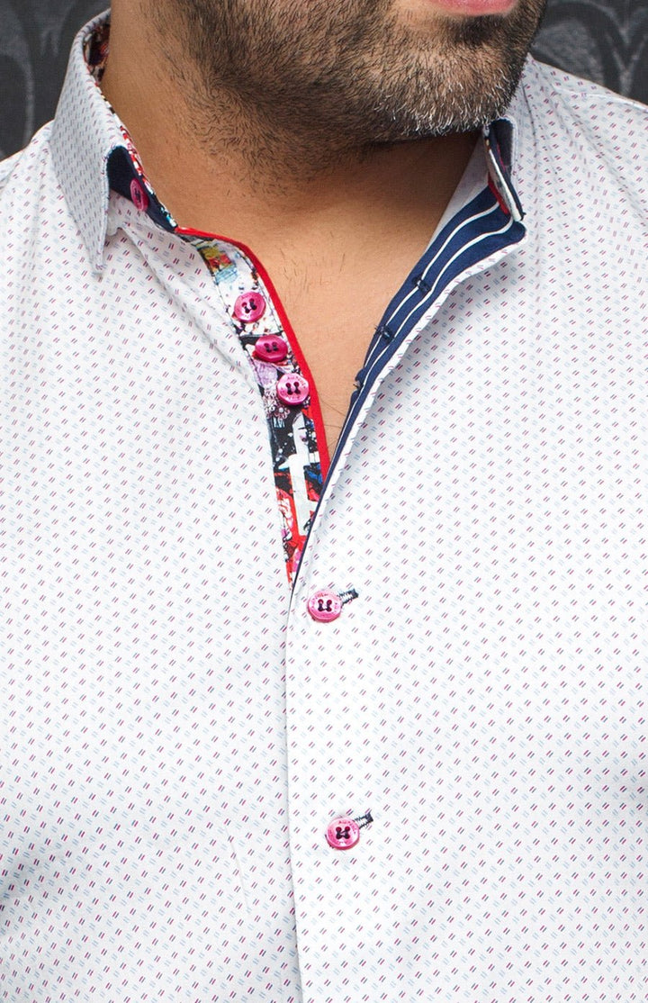 Au Noir Stretch Shirt | Palmer White Fuchsia