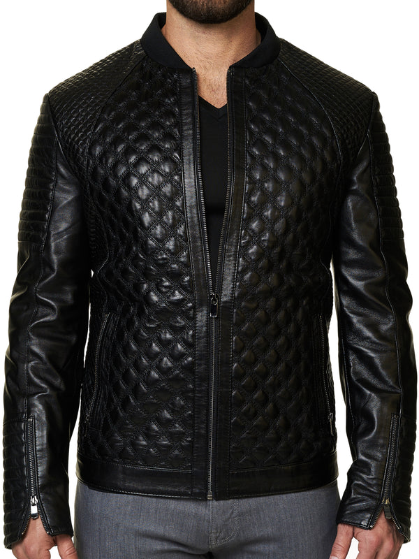 Maceoo Jacket | LEATHER CROCO BLACK